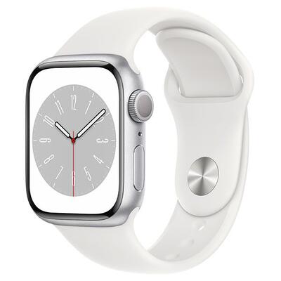 Умные часы Apple Watch Series 8 41 мм Aluminium Case GPS, silver/white Sport Band S/M